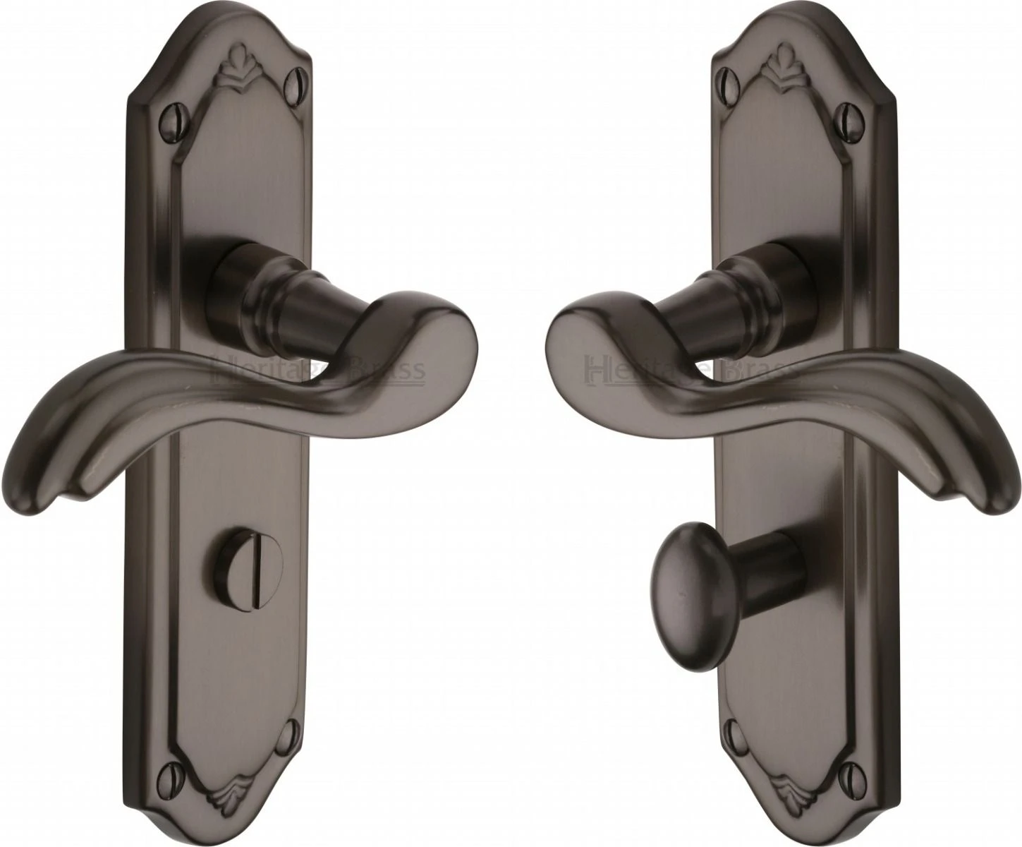 Lisboa Lever Door Handles On A Backplate - Matt Bronze (Lacquered) - Image 3