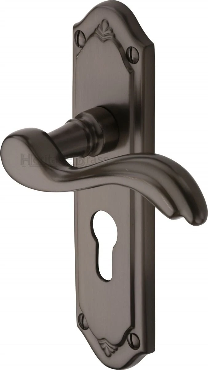 Lisboa Lever Door Handles On A Backplate - Matt Bronze (Lacquered) - Image 4
