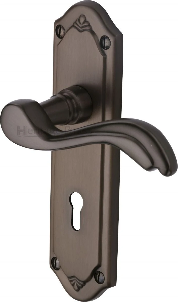 Lisboa Lever Door Handles On A Backplate - Matt Bronze (Lacquered)