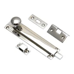 Locking Pattern Straight Design Door Bolt - Polished Chrome