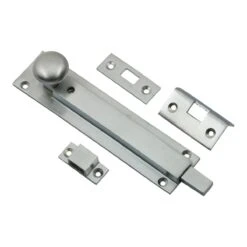 Locking Pattern Straight Design Door Bolt - Satin Chrome