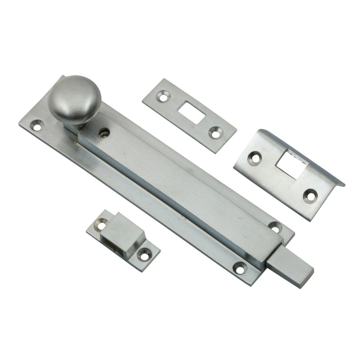Locking Pattern Straight Design Door Bolt - Satin Chrome