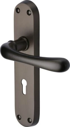 Luna Lever Door Handles On A Backplate - Matt Bronze (Lacquered)