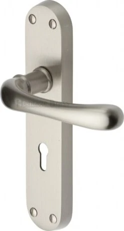 Luna Lever Door Handles On A Backplate - Satin Nickel