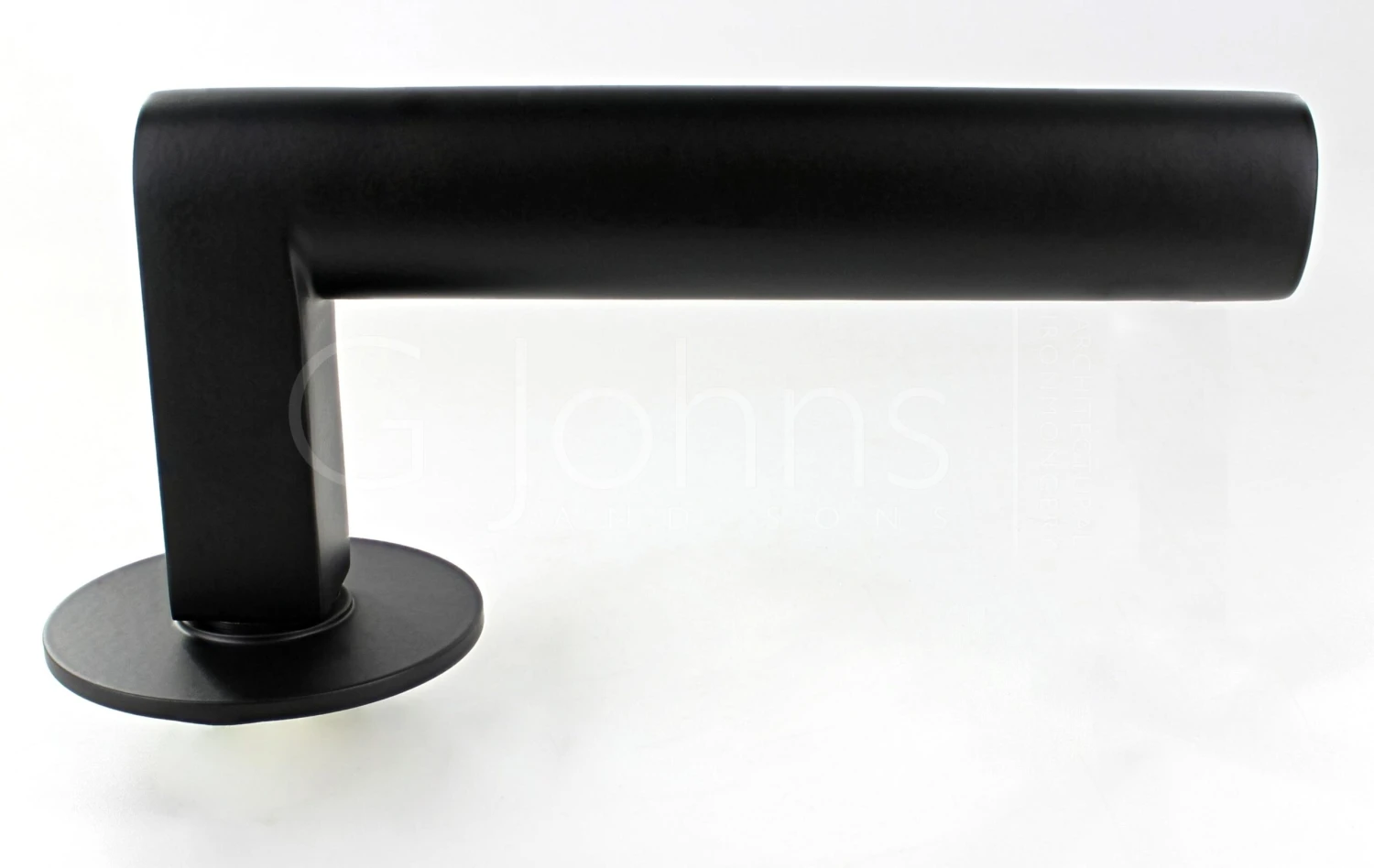 Madeira Round Rose Lever Handle On Ultra Thin Round Rose - Matt Black - Image 2