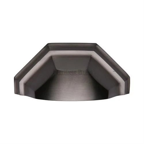 Shaped Pattern Drawer Pull Cup Handle - 104mm Width - Matt Bronze (Lacquered)
