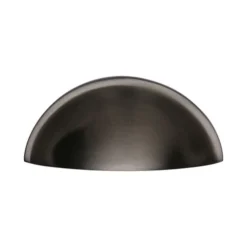 Contemporary Style Half Moon Shape Cup Handle - 85mm Width - Rear Fixing - Matt Bronze (Lacquered)
