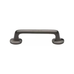 Classic Design Rounded Style D Shape Cabinet Pull Handle With Roses - Matt Bronze (Lacquered)