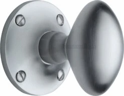 Mayfair Oval Mortice Knobs - Satin Chrome