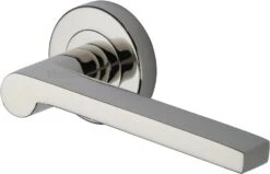Metro Century Lever Handle On Round Rose - Polished Nickel
