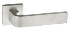 Monza Designer Lever Handle On Minimal Square Rose - Satin Chrome