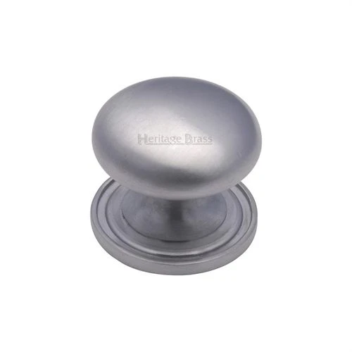 Mushroom Cupboard Knob - Satin Chrome
