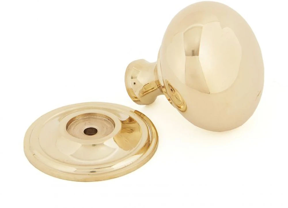 Mushroom Shaped Cupboard Door Knob - Two Sizes Available - Polished Brass Unlacquered - Image 2