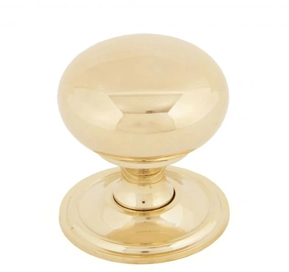 Mushroom Shaped Cupboard Door Knob - Two Sizes Available - Polished Brass Unlacquered