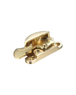 Narrow Style Locking Fitch Fastener - Comes With Key - For Double Glazed Sash Windows - Polished Brass (Lacquered)