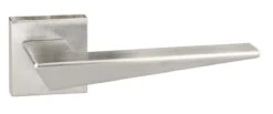Naxos Designer Lever Handle On Minimal Square Rose - Satin Chrome
