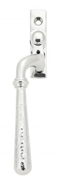 Newbury Cranked Hammered Pattern Locking Espagnolette Handle - Window Fastener - Left & Right Hand - Polished Chrome