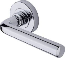 Octave Lever Handle On Round Rose - Polished Chrome