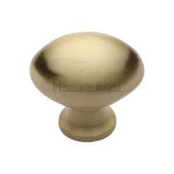 Oval Cupboard Knob - Satin Brass (Lacquered)