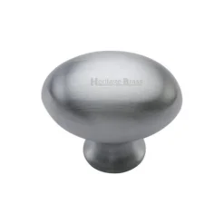 Oval Cupboard Knob - Satin Chrome