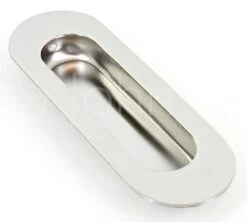 Oval Shape Flush Pull Handle - Tested For Use On FD30 Fire Doors - 120mm X 40mm - Polished Stainless Steel