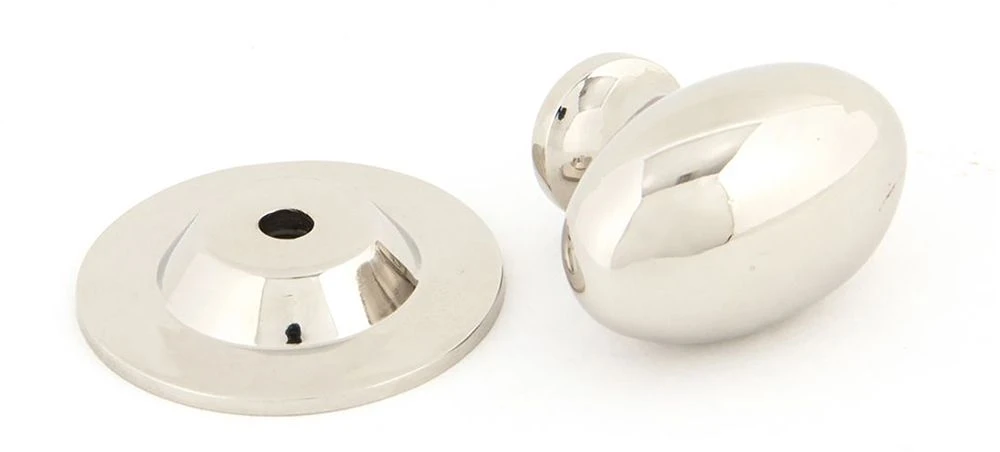 Oval Shaped Cupboard Door Knob - Two Sizes Available - Polished Nickel - Image 4