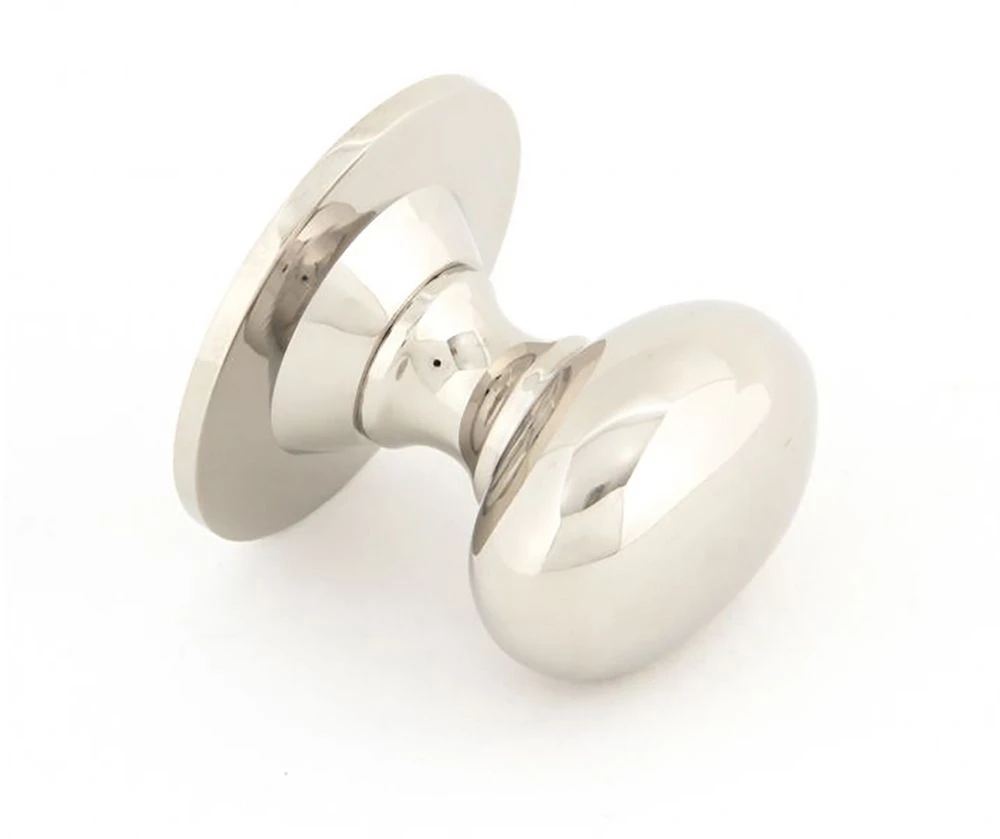 Oval Shaped Cupboard Door Knob - Two Sizes Available - Polished Nickel - Image 2