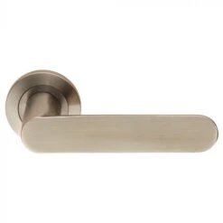 Parigi Round Rose Lever Handles - Satin Stainless Steel - Suitable For Use With FD30 / FD60 Fire Doors