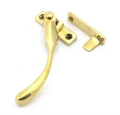 Peardrop Pattern Locking Night Vent Handle - Window Fastener - Left & Right Hand - Polished Brass Unlacquered
