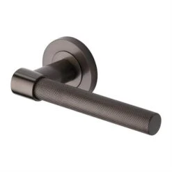 Phoenix Knurled Lever Handle On Concealed Fix Round Rose - Matt Bronze (Lacquered)