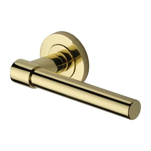 Phoenix Lever Handle On Concealed Fix Round Rose - Polished Brass (Lacquered)
