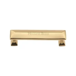Chunky Design Raised Section Cabinet Pull Handle - Available In Three Lengths - Polished Brass (Lacquered)