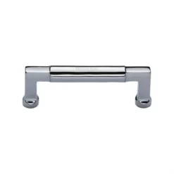 Rectangular Section Cabinet Pull Handle With Round Grip - Available In Six Sizes - Polished Chrome