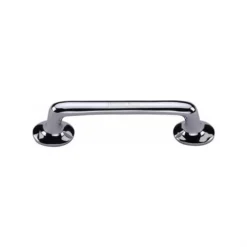 Classic Design Rounded Style D Shape Cabinet Pull Handle With Roses - Polished Chrome