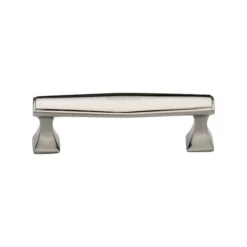 Art Deco Style Stepped Pattern Cabinet Pull Handle - Available In Four Lengths - Polished Nickel