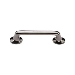 Classic Design Rounded Style D Shape Cabinet Pull Handle With Roses - Polished Nickel