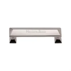 Chunky Design Raised Section Cabinet Pull Handle - Available In Three Lengths - Polished Nickel