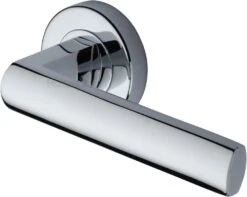Poseidon Lever Handle On Round Rose - Polished Chrome