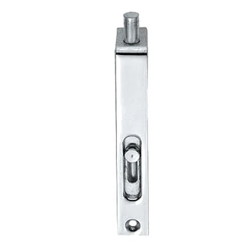 Small Flush Bolt With Slide Knob For Double Doors - Polished Chrome