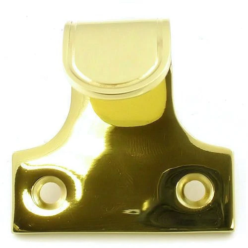 Grooved Ring Pattern Sliding Sash Window Lift - Polished Brass (Lacquered)