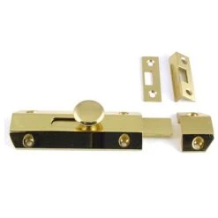 Surface Mounted Slide Bolts - Architectural Range - Polished Brass (Lacquered)