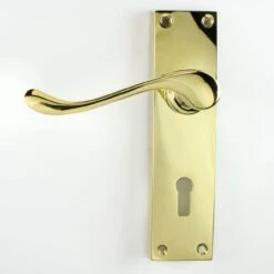 Malvern Suite - Victorian Scroll Door Handles - Polished Brass (Lacquered)