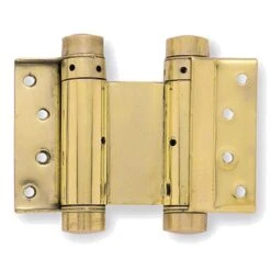 Double Action Spring Hinges - For Double Swing Doors - Polished Brass (Lacquered) - Four Sizes