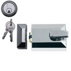 Roller Bolt Night Latch - Polished Chrome