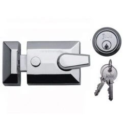 Double Locking Surface Mounted Night Latch (Front Door Yale Lock) - Polished Chrome