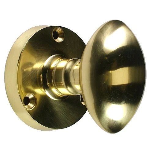 Oval Shape Mortice Knobs - Polished Brass (Lacquered)