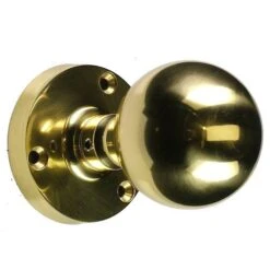 Mortice Door Knobs - Ball Shape - Polished Brass (Lacquered)