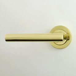 Petra Lever Handles - Polished Brass Plated - Suitable For Use With FD30 / FD60 Fire Doors