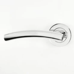 Curve Lever Handles - Polished Chrome - Suitable For Use With FD30 / FD60 Fire Doors