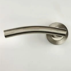 Curve Lever Handles - Satin Nickel - Suitable For Use With FD30 / FD60 Fire Doors